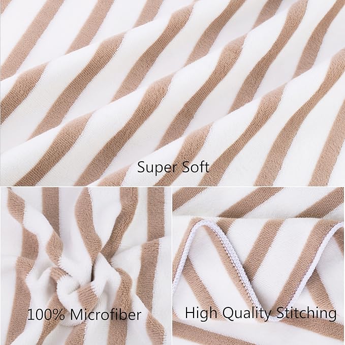 JML Beach Towels Set of 2, Large Microfiber Bath Towel Cabana Stripe, Quick - Image 3