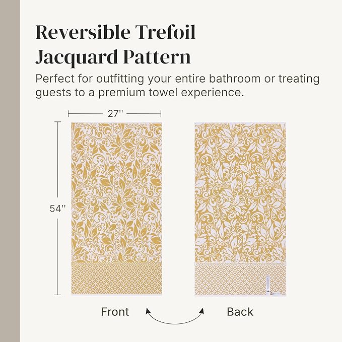 Modern Threads Botanical Vine 6-Piece 100% Cotton Towel Set – Reversible Yarn - Image 6