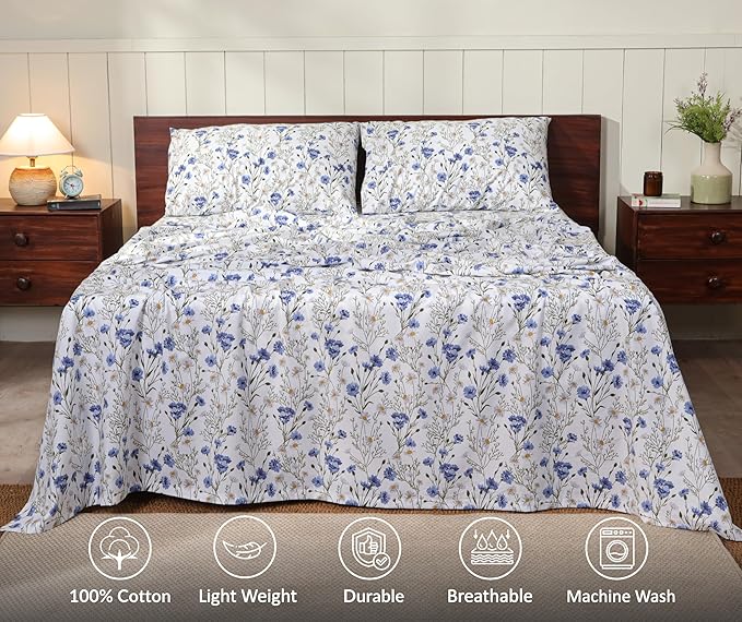 RUVANTI 100% Cotton Sheets – Split King Size Percale Bedding, Cooling & - Image 3