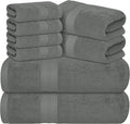 Avalon Towels Luxury 8 Piece Grey Towels Set, 2 Bath Towels, 2 Hand Towels and by AvalonTowels