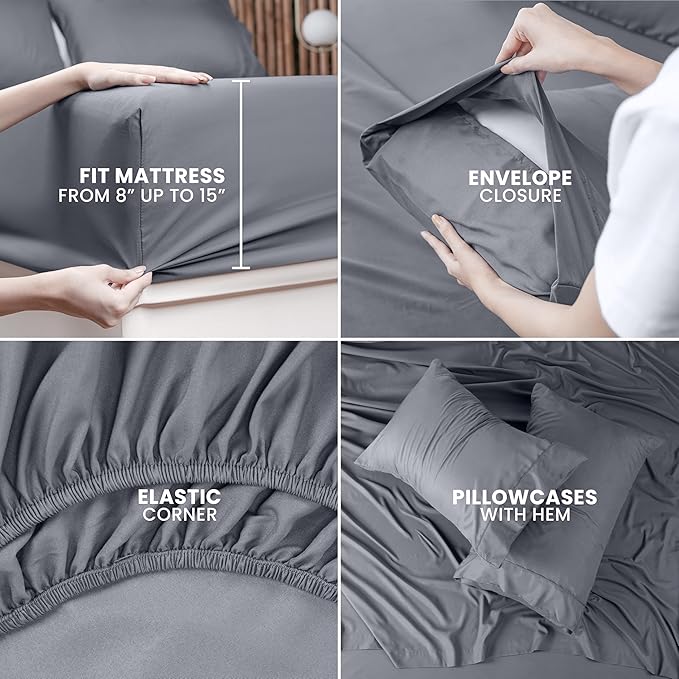 Utopia Bedding King Bed Sheets Set - Image 4
