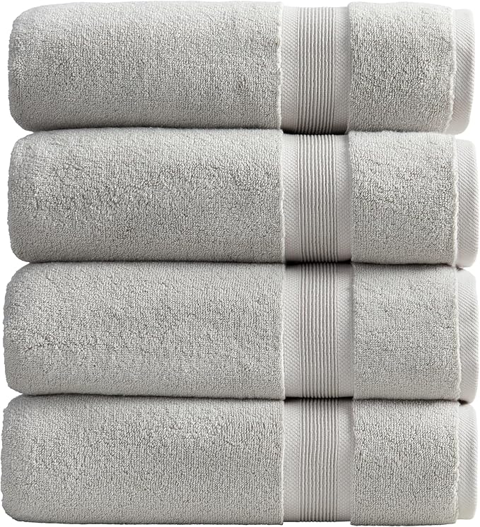 Springtree Home Luxury Bamboo Rayon Bath Towel Set of 4 | 35% Bamboo Rayon by SpringtreeHome
