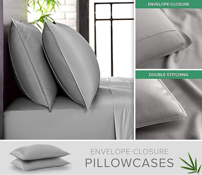Pure Bamboo Full Sheets, Genuine 100% Organic Viscose Derived from Bamboo Bed - Image 3