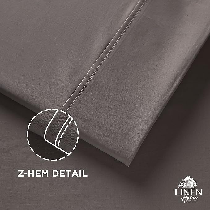 Linen Home 100% Cotton Percale 1 Flat Sheet, Full Size - Image 3