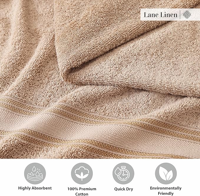 LANE LINEN 100% Cotton Bath Sheets Set of 4 - Image 6