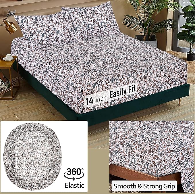 RUVANTI 100% Cotton Sheets – California King Percale Bedding, Cooling & - Image 5