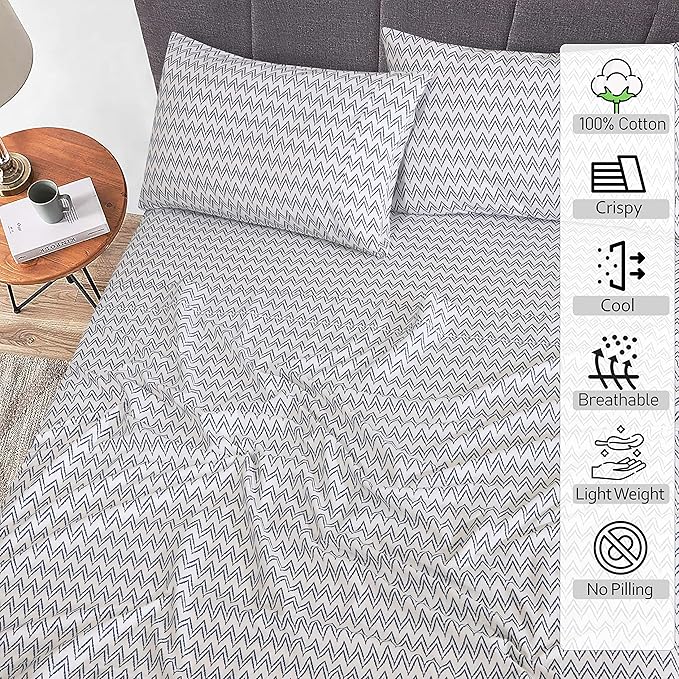 RUVANTI 100% Cotton Sheets – King Size Percale Bedding, Cooling & Breathable - Image 2