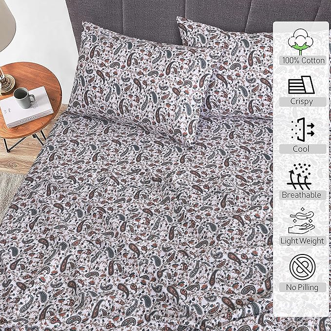 RUVANTI 100% Cotton Sheets – King Size Percale Bedding, Cooling & Breathable - Image 2