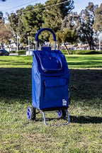 dbest products Trolley Dolly Blue Foldable Shopping cart for Groceries with Wheels and Removable Bag and Rolling Personal Handtruck, Standard