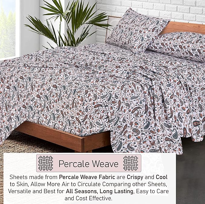 RUVANTI 100% Cotton Sheets – Twin XL Size Percale Bedding, Cooling & Breathable - Image 3