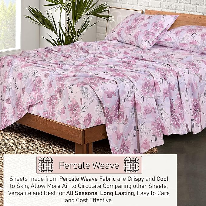 RUVANTI 100% Cotton Sheets – Twin XL Size Percale Bedding, Cooling & Breathable - Image 3