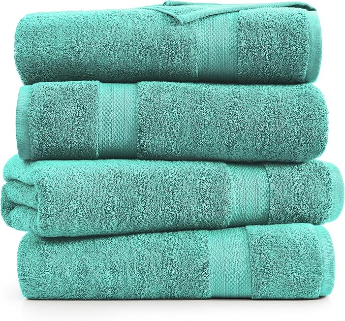 LANE LINEN 100% Cotton Premium Bath Sheets Set of 4 - Image 2