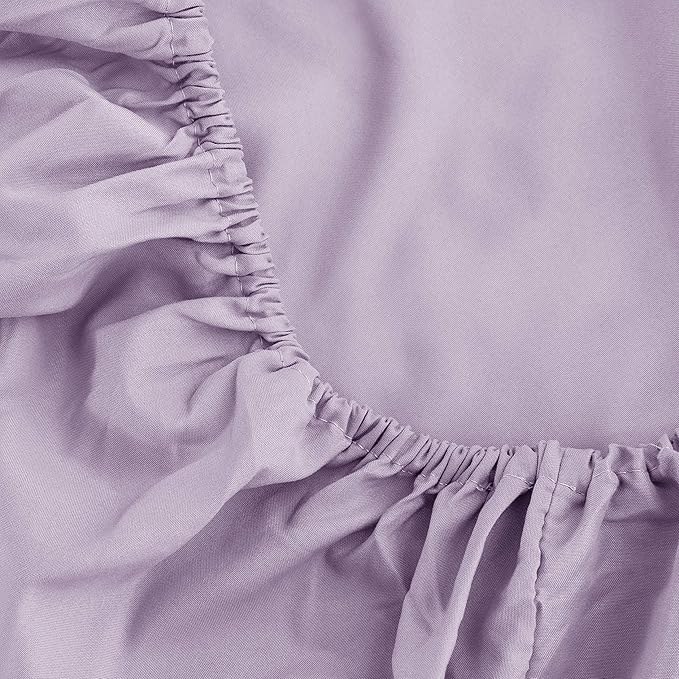 Sfoothome Queen Lavender Fitted Sheet Only, Wrinkle Free - Image 4