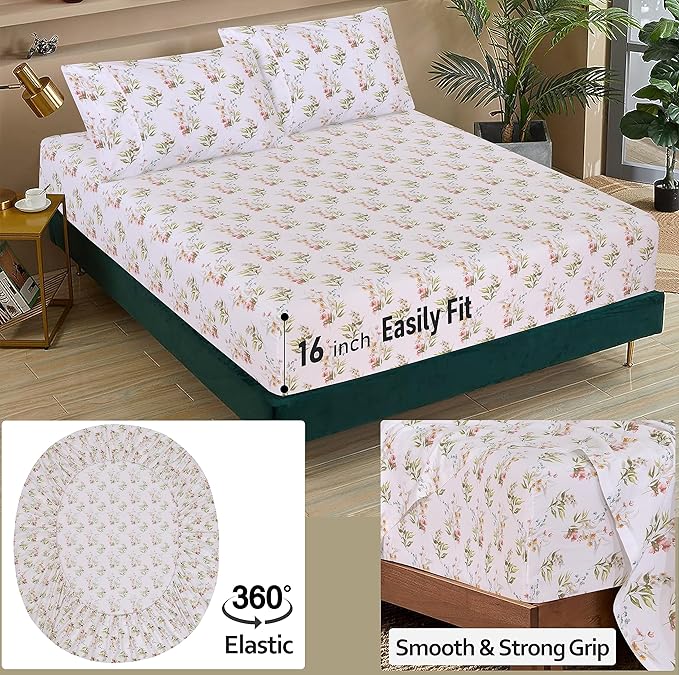 RUVANTI 100% Cotton Sheets – Twin Size Percale Bedding, Cooling & Breathable - Image 5