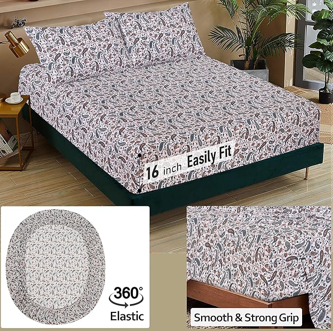 RUVANTI 100% Cotton Sheets – King Size Percale Bedding, Cooling & Breathable - Image 5