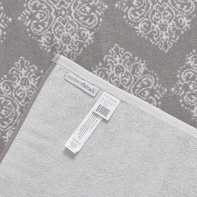 Modern Threads 6 Piece Reversible Yarn Dyed Jacquard Towel Set Artesia Damask - Image 4