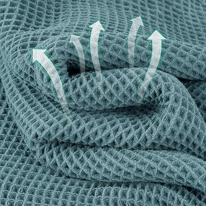 MICROFI Microfiber Waffle Bath Towels, 4 Pieces, Fast Drying, Lint Free 430 GSM - Image 2