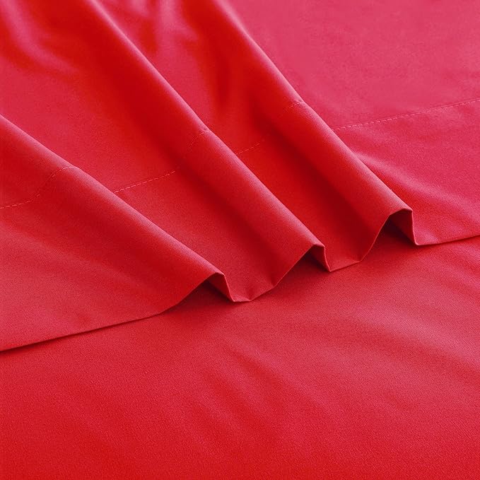 Sfoothome Full Flat Sheet Red Top Sheet, Premium Hotel 1-Piece, Luxury and Soft - Image 3