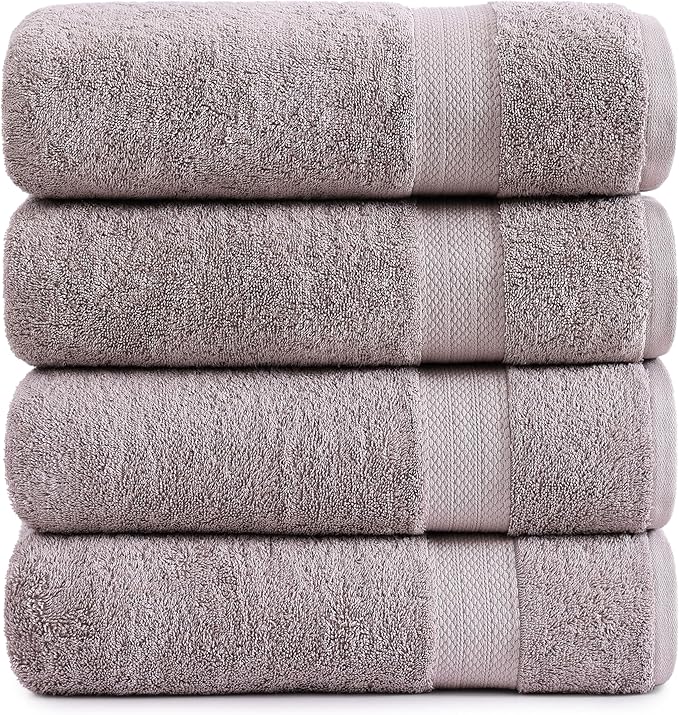 LANE LINEN 100% Mercerized Cotton Bath Sheets Set of 4 by LaneLinen