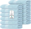 Commercial Bulk Pack of 12 Large Bath Towels – 100% Cotton Terry 24" x 50" – by TEXCRAFT