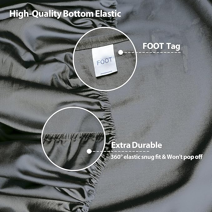 California King Size Fitted Sheet Only Dark Grey, 100% Egyptian Cotton 600 - Image 6