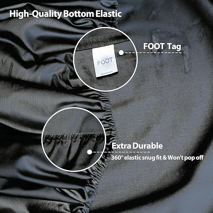 Twin Size Fitted Sheet Only Black, 100% Egyptian Cotton 600 Thread Count - Image 4
